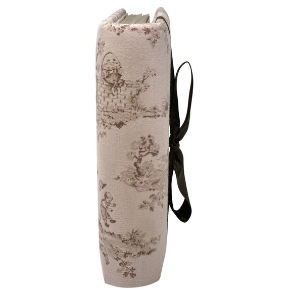 Pink Brown Toile Padded Fabric Photo Album Bow Holds 200 4x6 Photos Gift Baby - Picture 8 of 15